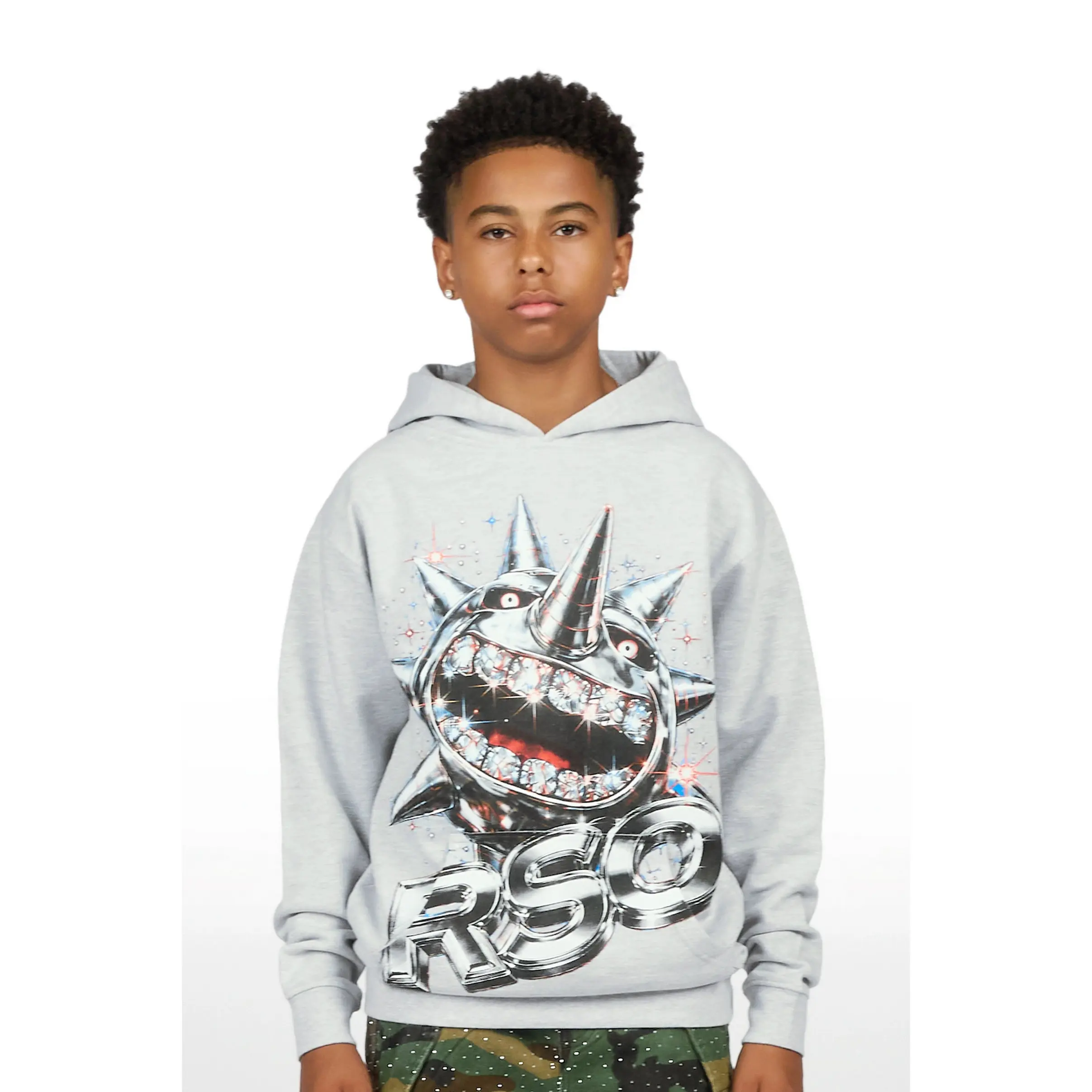 Boys Hagger Heather Grey Graphic Hoodie