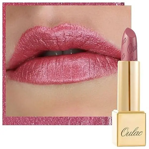 Pink Lipstick for Women with Metallic 3D Shine Lightweight Hydrating Formula, High Impact Lip Color, Vegan Beauty, Full Coverage Lip Makeup, Cosmopolis(01)