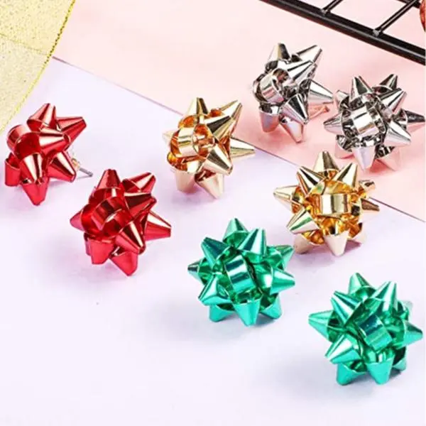 Christmas Bow Stud Earrings - Stylish Holiday Jewelry for Women, Cute Gift Idea for Christmas, Perfect Present for Teens, Stocking Stuffers, Elegant Bow Earrings, Holiday Accessories, Unique Christmas Gifts for Her, Trendy Earrings Special Occasions