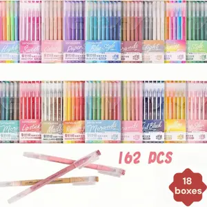 Languo 18 Box 162 Color Gel Pen Set, 0.6mm Tip, Rich Colors, Large Capacity, Ideal for Diary, Cards, Office, Drawing, DIY, Paper Crafts, Artist Drawing Pen
