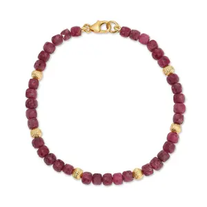 Ruby and Gold Bead Bracelet