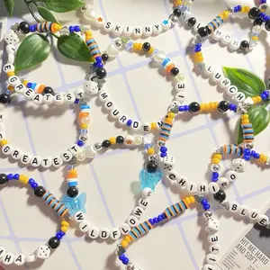 Billie Random Bracelet - Skinny Design with Colorful Beads and Letter Tiles