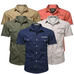 SummerVibes summer new men's short sleeved shirt outdoor casual versatile workwear multi pocket shirt