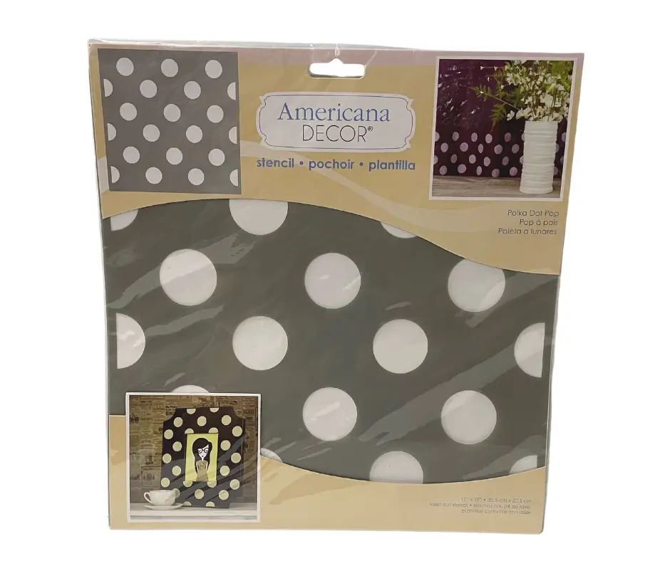 DecoArt Americana Decor Polka Dot Pop Stencil ADS22 – 12" x 12" Reusable Craft Stencil