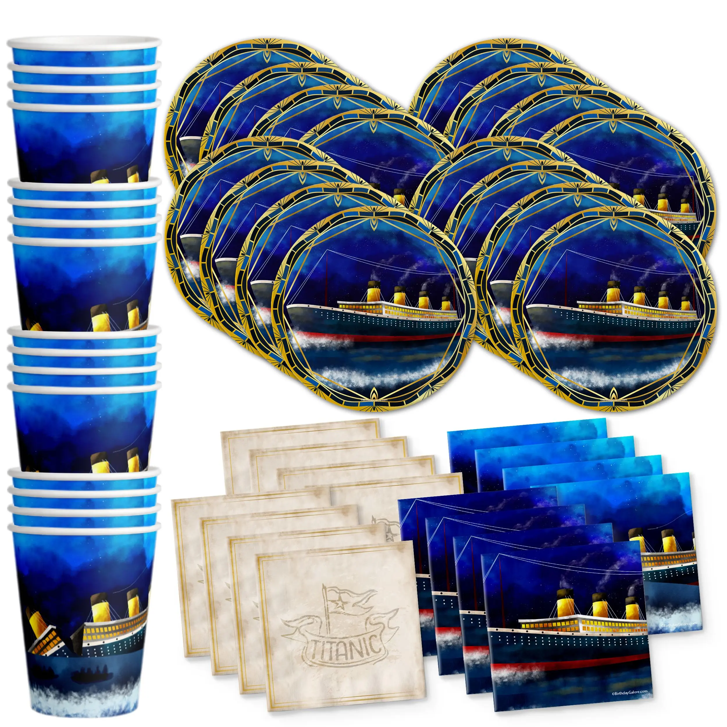 Titanic Birthday Party Tableware Kit For 16 Guests