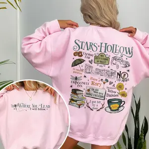Stars Hollow Where You Lead I Will Follow Sweatshirt, Retro Style Lukes Diner Crewneck, 2 Sided Stars Hollow Shirt, Rory Gilmore, Gift For Her