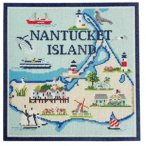 Bradley Needlepoint NTG kb241 13 mesh Nantucket Map