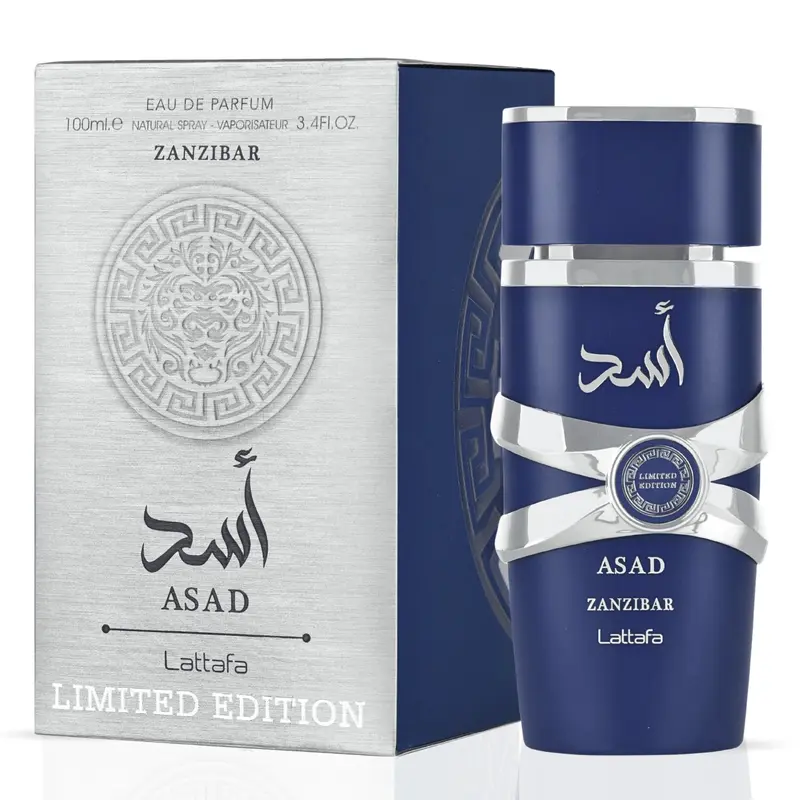 Asad Zanzibar Limited Edition Eau de Parfum Spray 100ml (3.4oz) by Lattafa | Rich, Refined & Daringly Unforgettable