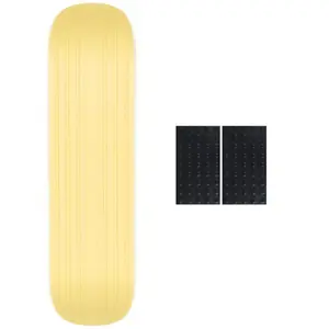 Ambition Snowskate Jib Yellow 8.5" x 33" Plastic Snow Skate Deck with Foam Grip Applied and Studded Grip Add On