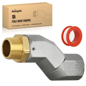 Nilight 3/4" NPT Fuel Hose Swivel, 360 Rotating Connector for Fuel Transfer Hose Nozzle Pump Diesel Gasoline Kerosene
