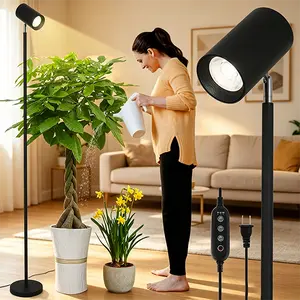 Modern Full Spectrum LED Grow Light Floor Lamp with Stand - 20W COB Plant Lamp, 4/8/12H Auto Timer, 6-Level Height Adjustable, 360°Rotatable for Indoor Seedlings, Flowers summergarden