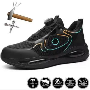 Men's Steel Toe Work Sneakers,Puncture-Resistant,Swivel Buckle Closure,Perfect for Outdoor Jobs,Breathable,Lightweight & Comfortable