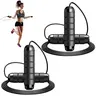 LMMAKE Unisex Jumping Rope (1PC/2PCS) - Detangling PVC-Coated Steel Core, Ball Bearings, Soft Sponge Grip, Wear-Resistant, Portable, Customizable, Pocket-Ready Size, Home Gym Training Equipment for Home/Outdoor Use