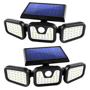 2 Pack 74 LED  Solar Lights Outdoor Garden,3 Modes 270° Wide Angle Motion Sensor Outdoor Lights, IP65 Waterproof Solar Outdoor Lights, Security Flood Light for Patio Yard and Garage