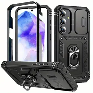 Full Protection Phone Case For Samsung Galaxy A17 A16 A15 A56 A55 A26 A06 A35 A34 A54 Case Armor Car Magnet Ring Stand  Cover, Accessories