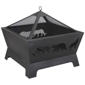 SUPERDEAL Outdoor Patio Barrone Fire Pit Stove with Brazier Fireplace