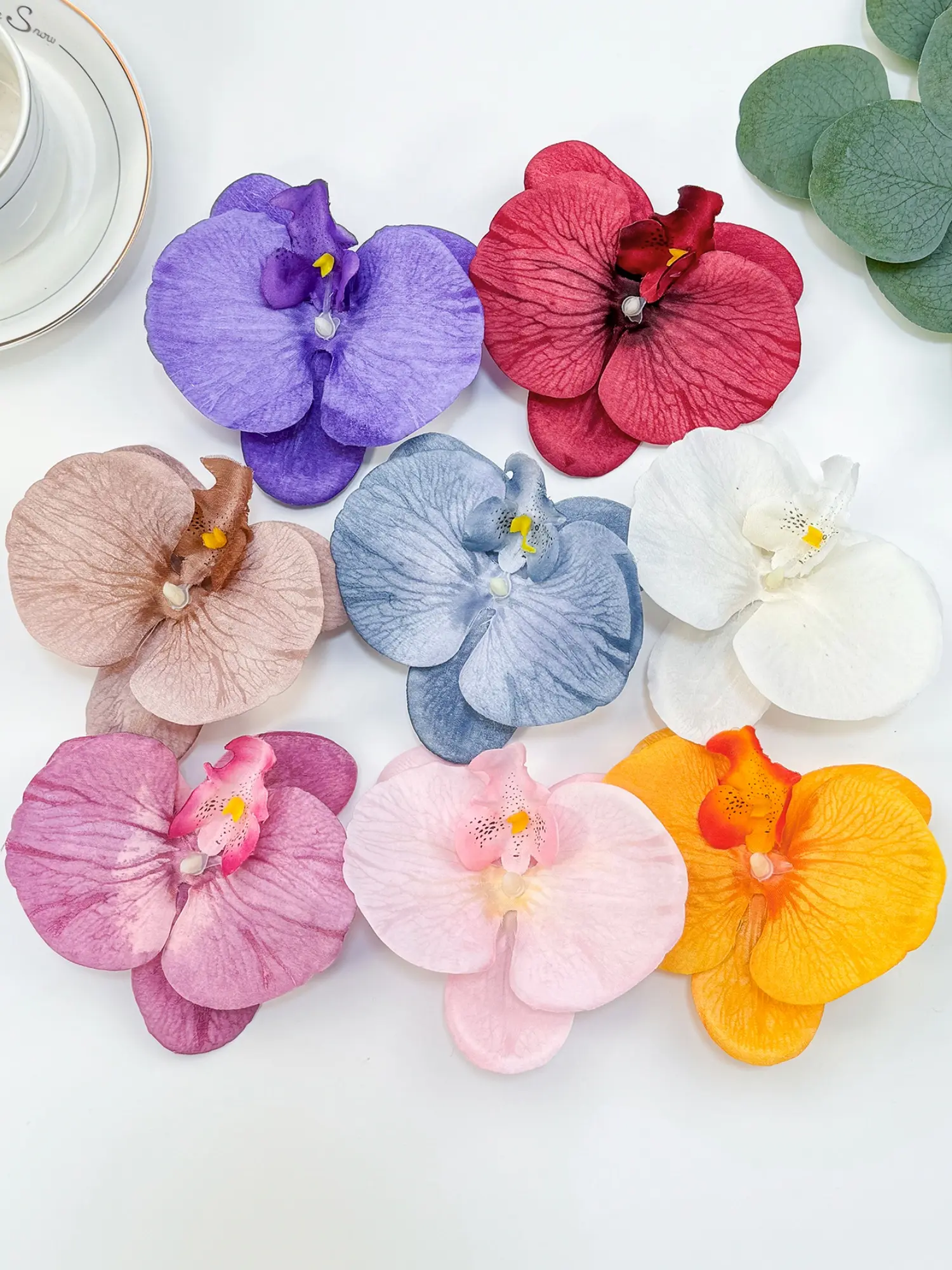 Set Of 4 Artificial Butterfly Orchid Hair Clips, Flower Hair Clip, Vibrant Multi-color Floral Accessories, Decorative Hair Clips, Wedding Hair Decor for Weddings, Photography, Daily Use