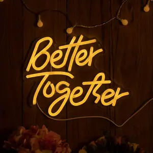 1pc Better Together Letter Neon Light For Wedding, Engagement Party Bedroom Decor