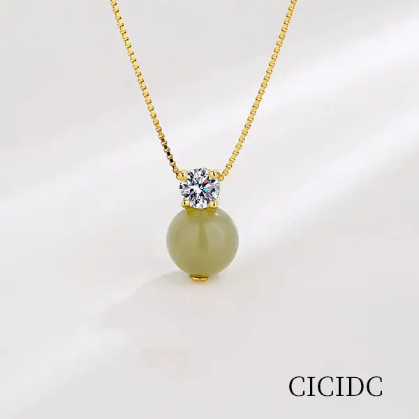 High-End Exquisite Small Pendant Natural Jade Necklace for Women, Summer Clavicle Chain, Birthday Gift