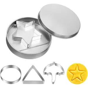 6 count Korean Sugar Candy Making Tool Stainless Steel Cookie Cutters Biscuits Mold Sugar  Kit  Molds Umbrella Cookie  Sugar Biscuit Kit Making for Family And Party