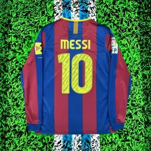 2010 2011 Home retro No.10 Messi long sleeveSoccer jersey