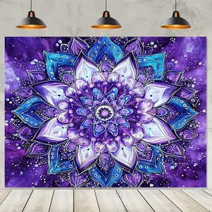 Vibrant Mandala Polyester Rug, Multiple Sizes Available, Model Xinghao Gt, Ca Prop 65 Compliant, No Harmful Chemicals