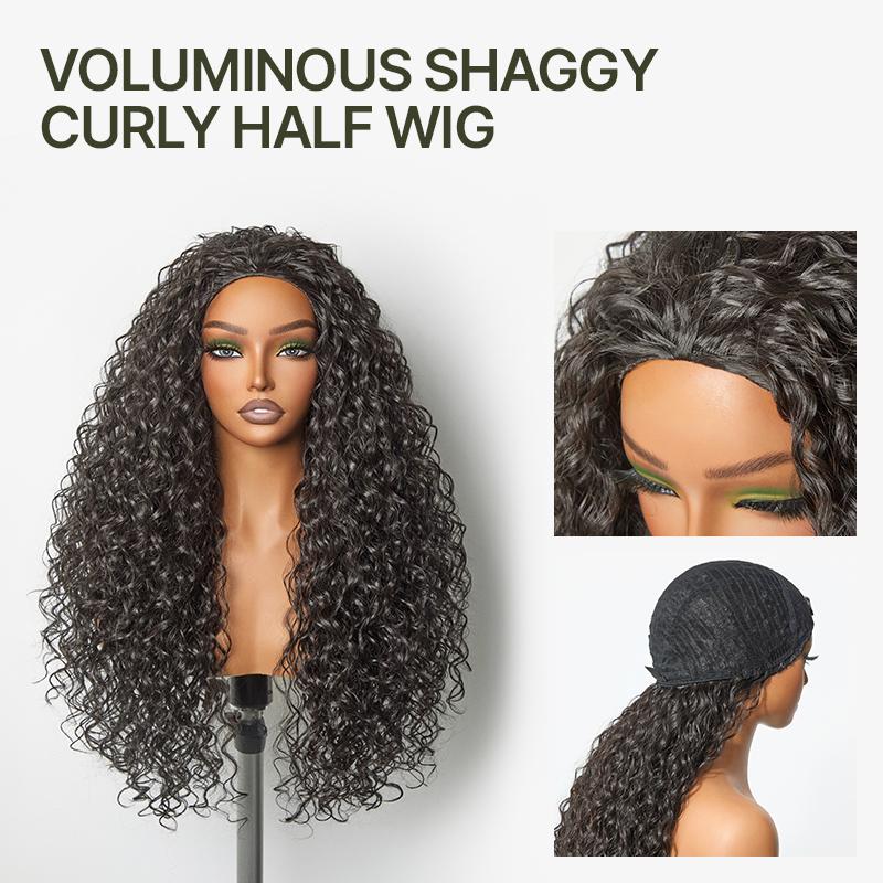 [Blend] Frodio Veralux™  3in1 Half Wig Curly Hair  Ready To Wear Shaggy Waves Big Hair 26" Curly Hair Wig TikTokShopBlackFriday