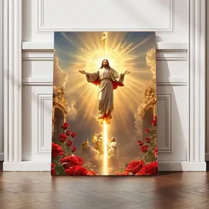 Vintage-Inspired Canvas Art Print,Religious Wall Decor for Home, Office, and Cafe - Spiritual Gift Idea Wall Art Decoration Artistic Room