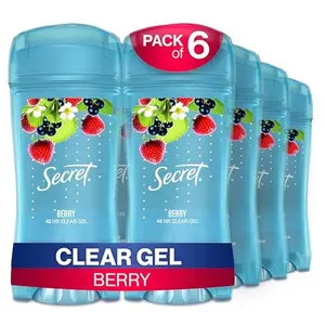 Secret Antiperspirant and Deodorant for Women, 48 Hr Odor Protection, Clear Gel Berry Scent, 2.6 Oz (Pack of 6)