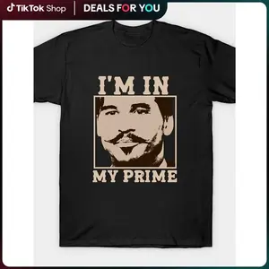 [180g Premium Vintage Print T-Shirt] Doc Holiday -I'M In My Prime.- Tombstone -Movie Vintage Print T-Shirt For Men And Boys - Premium Quality, Casual, Short Sleeve, Crew Neck, Comfortable, Classic Fit, Gifts - Summer Casual Street Wear Essential BK-10