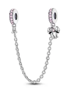 Bowknot Design Pendant Charm, Charm Bracelets, Rhinestone Decorated Chain Charm, Fashionable Jewelry Accessories for Women & Girls, Trendy Jewellery Accessories, Valentine's Day, Gift