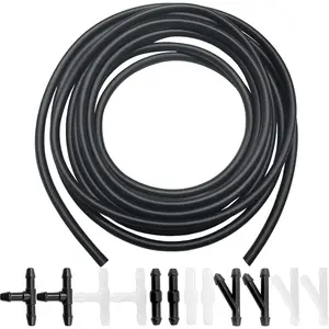 Windshield Washer Hose Kit Includes 4 Meter Washer Fluid Hose 12 Pcs Hose Connectors Compatible with Most Vehicle Windshield Washer Nozzle for Connecting Car Water Pumps and Nozzles