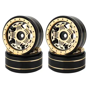 LonZeXy 1.0 Brass Beadlock Wheel Rims Set Brass Crawler Wheels for TRX4M SCX24 FCX24 1/24 1/18 RC