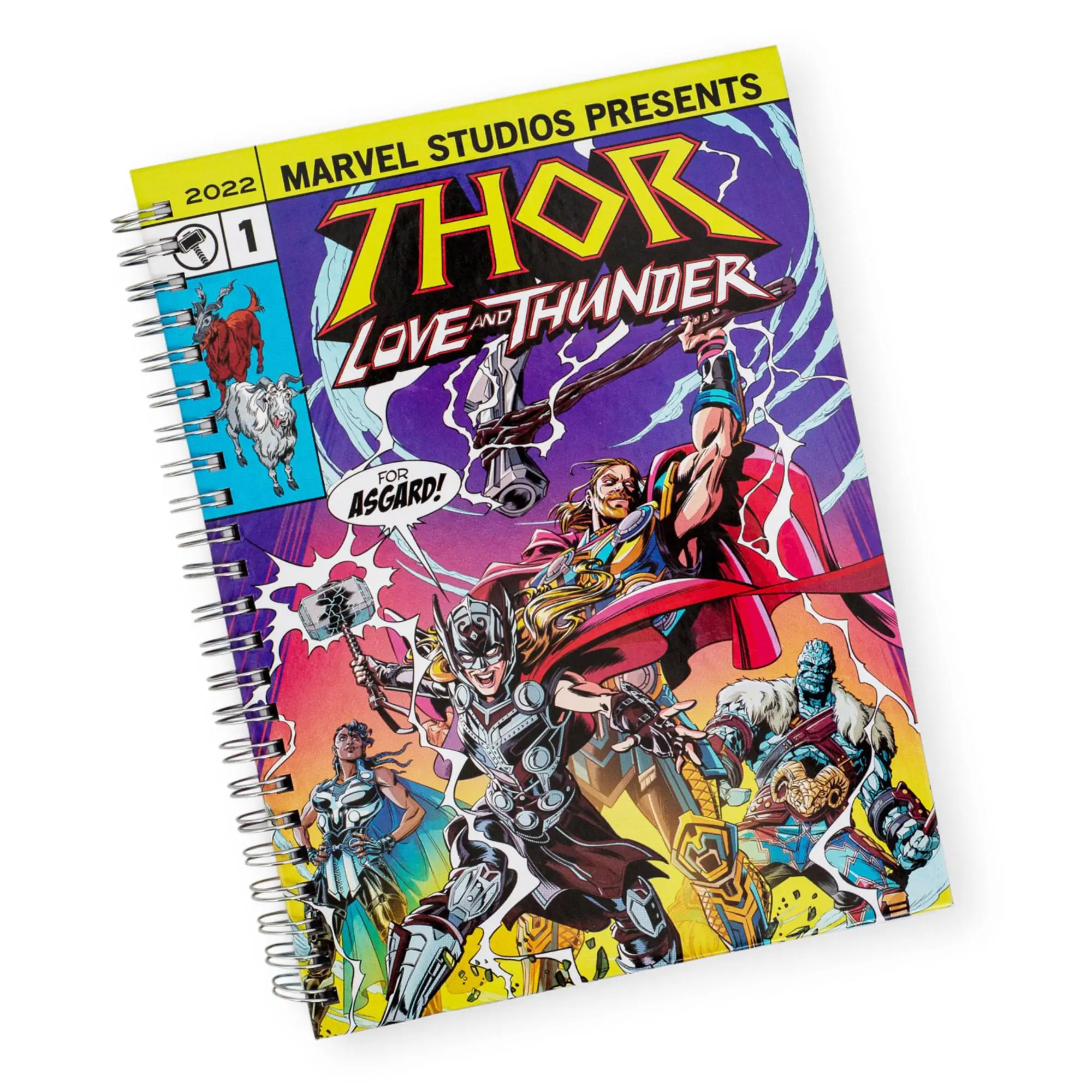 Marvel Studios Thor: Love and Thunder 80-Page Hardcover Spiral Coil Notebook, Hardcover Notebooks for Journaling