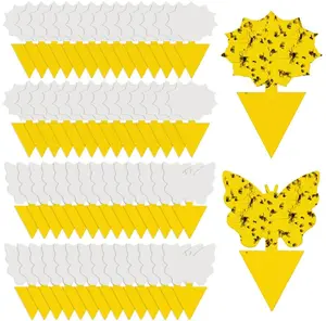 58 Pack Flying Insect Traps for Plants – Yellow Sticky Traps for Fungus Gnats, Flies & Flying Bugs, Anti Bacterial, Garden & Kitchen, Non-Toxic, Odorless, Kid & Pet Safe