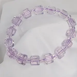 High Quality Lavander Moon Quartz Cube Crystal Bracelet