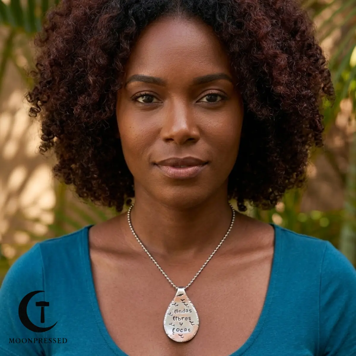 "Lindas, Libres y Locas" Hand stamped stainless steel spoon necklace