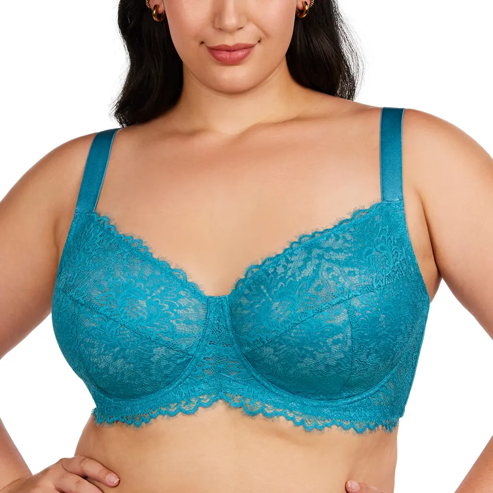 Live Exclusive HSIA Sunflower Floral Lace Unlined Unpadded Breathable Comfort Women Plus Size Underwire Bra