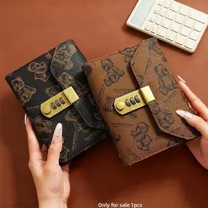 Bear Lock Cash Savings Book, High-Definition Visible Pages, 50 Sheets/can Hold 100 Sheets, Tri-Fold Design, Fun Easy-To-Use Cash Notebook, Monthly Budget Planner