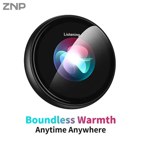 ZNP Magnetic AI-Badge Emotional Support Electronic Learning Device - ABS & Small Aluminum Body, Lightweight, Compact, Easy to Use, Conversational Chat, 60-Language Instant Translation, 400mAh Battery, Portable Audio Device for Travel, Social Interaction