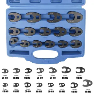 Must Have Mechanic Tool 15pc Metric Crowfoot Wrench Set | 3/8" & 1/2" Drive Cr-Mo Steel Flare Nut Wrench Kit | Open End Wrenches for Tight Spaces, Brake Line, AC, Power Steering Repair | Garage Essential Gift for Men Dad