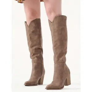 Women Knee High Boots High Heel Western Boots Pointed Toe Tall Boots Valentine's Day Valentines