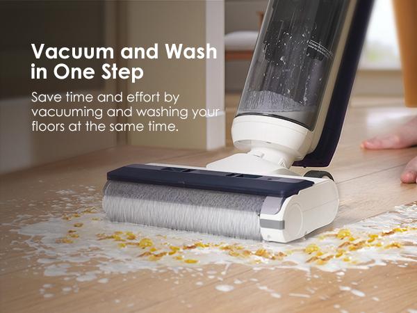 Tineco iFLOOR 5 Breeze Complete Wet Dry Vacuum Floor Washer One-Step Cleaning for Hard Floors Edge Clean Auto Self-Cleaning Lightweight Cordless Design Blue - Household Appliances