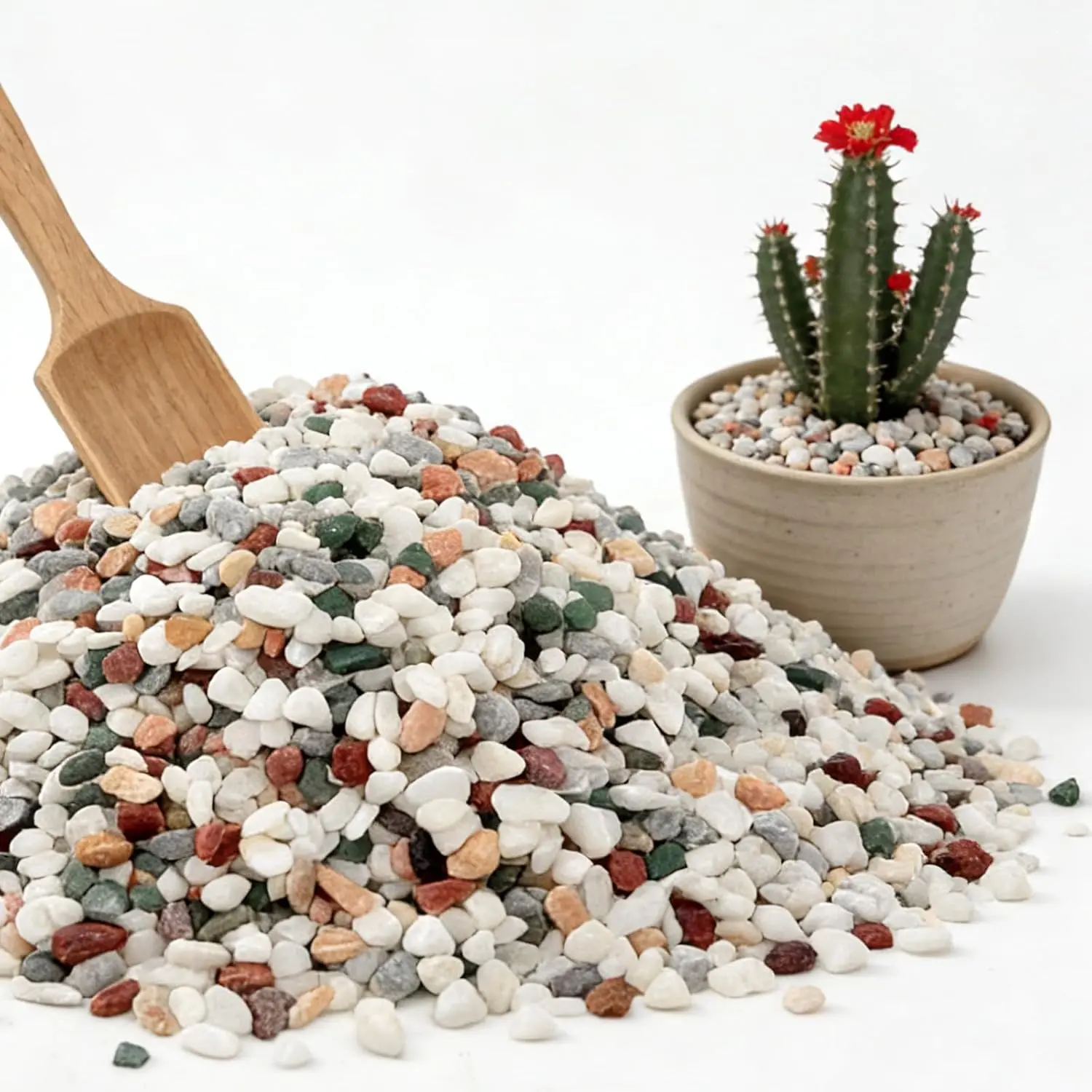 Natural Mini River Rocks 1/8 Inch Aquarium Gravel for Fish Tank Indoor Plants Succulent Soil Mix Drainage Terrarium Vase Filler Mixed Color 6 lb