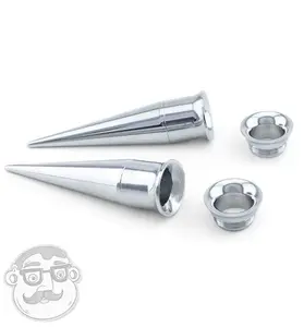 1 Gauge (7mm) Stainless Steel Taper & Tunnel Ear Stretching Kit (6 Piece)
