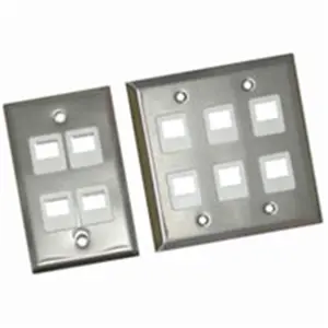 Cables To Go  2-PORT SINGLE GANG MULTIMEDIA KEYSTONE WALL PLATE - STAINLESS STEEL
