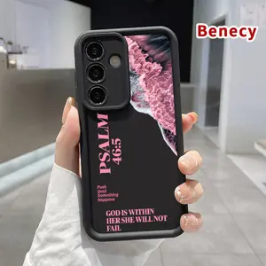 Psalms Excerpt Pattern TPU Phone Case for Samsung Galaxy S23 Ultra S24 Plus S25 S22+ Shockproof Drop Protection Rugged Durable Silicone Cover Cellphone Protective Casing