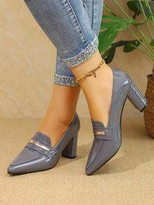 women's fashionable solid color pointed toe high heel shoes, elegant slip on shoes for party, daily clothing decor for women & girls