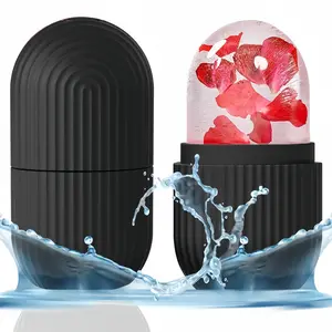 Ice Face Roller, 1 Count Reusable Silicone Ice Face Cube Massager, Facial Beauty Roller Skincare Tool for Facial Care, Facial Cleansing Instrument