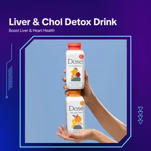 Dose Liver & Cholesterol Bundle 16oz Wellness Drink – Organic Liver Detox & Heart Health Support, Helps Maintain Healthy Cholesterol Levels, Herbal Supplement